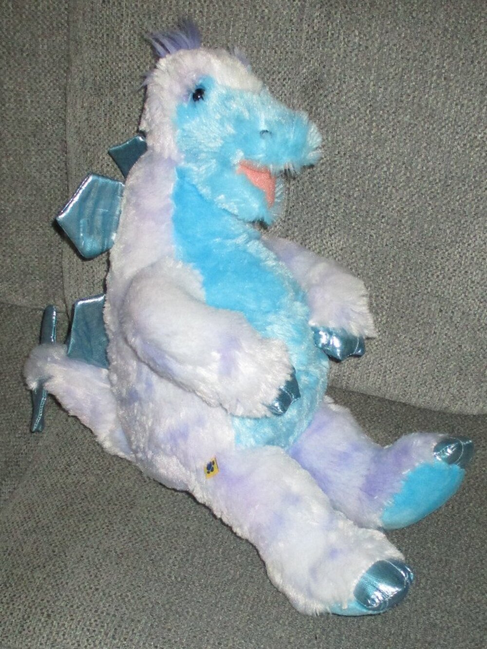 2010 Build-A-Bear Stegosaurus Dinosaur Pastel Blue Purple Plush Stuffed Animal